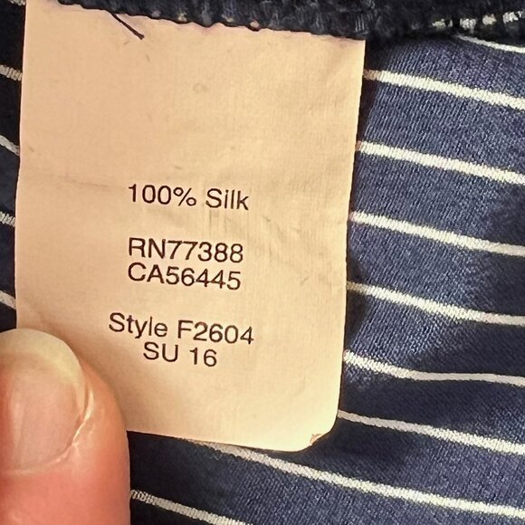 Madewell Blue and White Striped Silk Shirt Size S - Picture 6 of 8